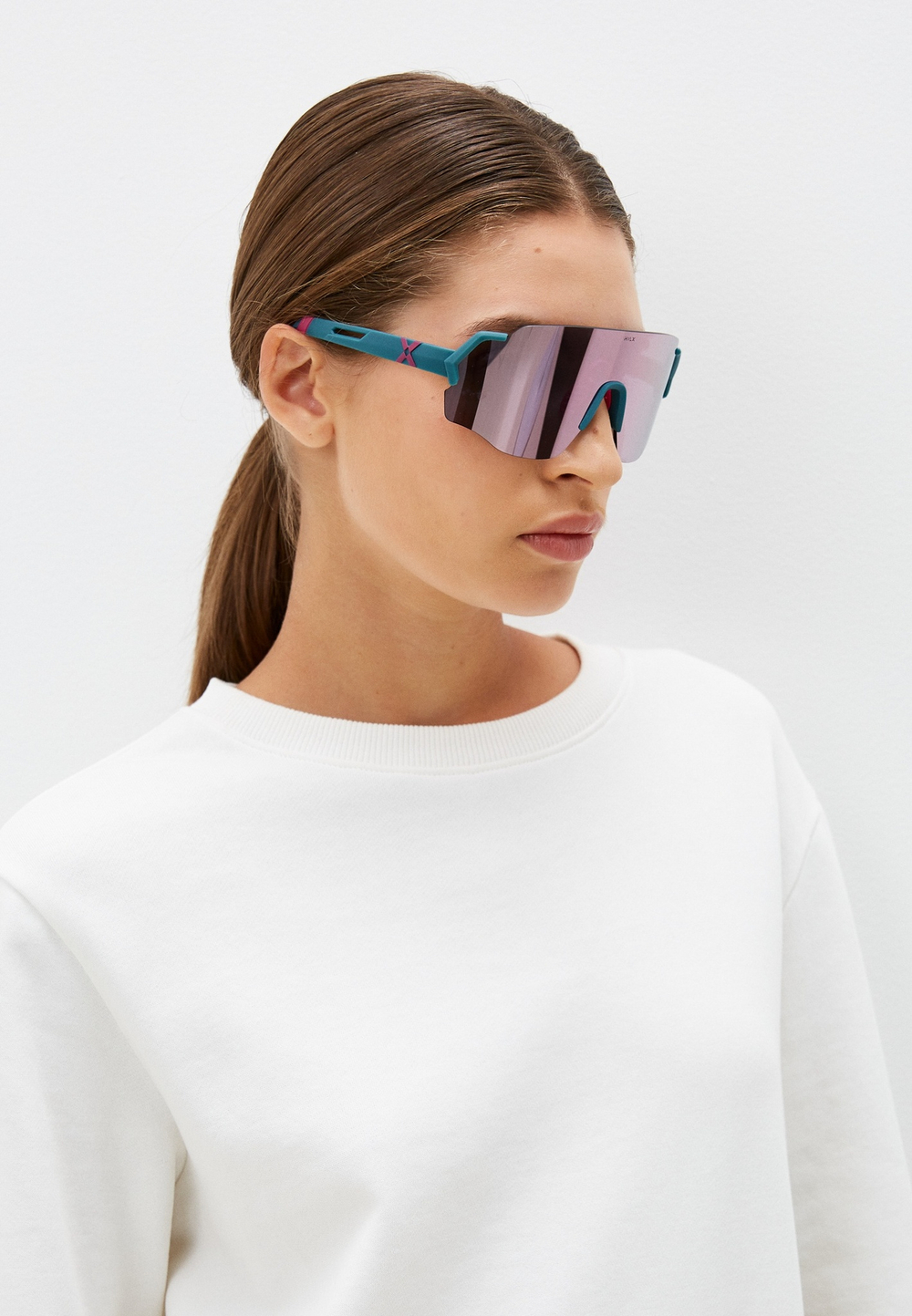 Спортивные очки с диоптриями HILX Savage (L) / Matt Green. Pink / Light Purple Lens