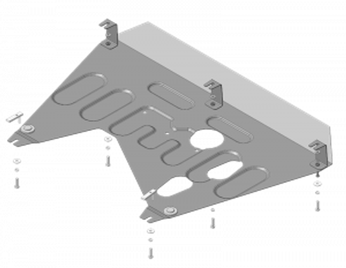 Защита картера Двигателя, КПП. 2 мм, Сталь. для Hyundai Creta 2016-2021 MOTODOR.70911