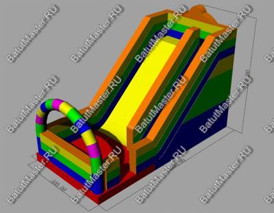 Детский надувной батут-горка "Без радуги никуда" 14*5*9 м
