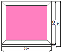 Пластиковое окно 600 х 700 ТермА Эко с глухой створкой