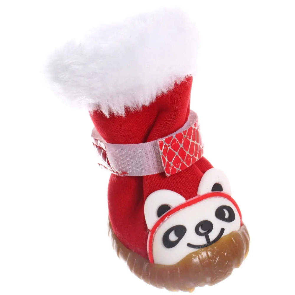 Ботинки зимние для животных «МОДНЫЙ БРО», на липучке, цвет красный, размер 4, 5,5см