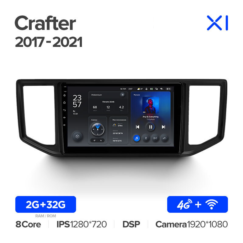 Teyes X1 10,2"для Volkswagen Crafter 2017-2021