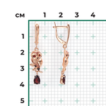 Серьги «Совята» с английским замком из красного золота с гранатом и эмалью