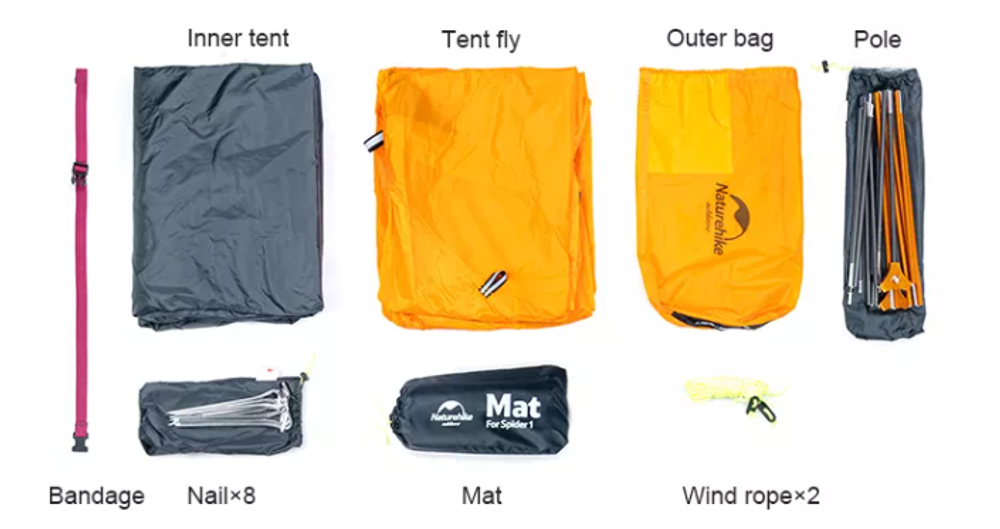 Палатка Naturehike Cycling 1-местная, алюминиевый каркас, сверхлегкая, синий