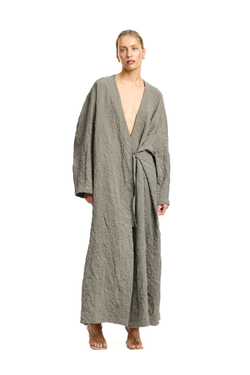 Платье maxi с баской Invitation olive