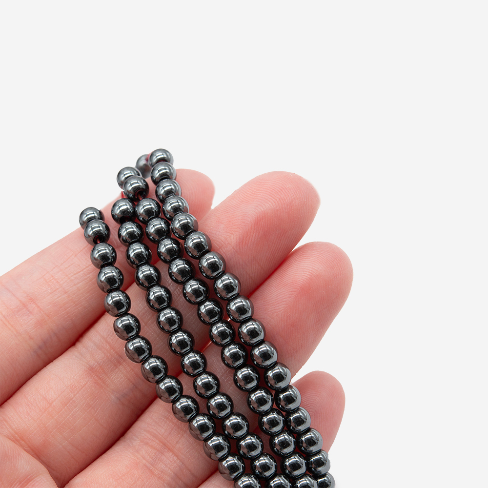 Гематин (гематит), оттенок "Gun metal", шар (разделитель) 4,1мм