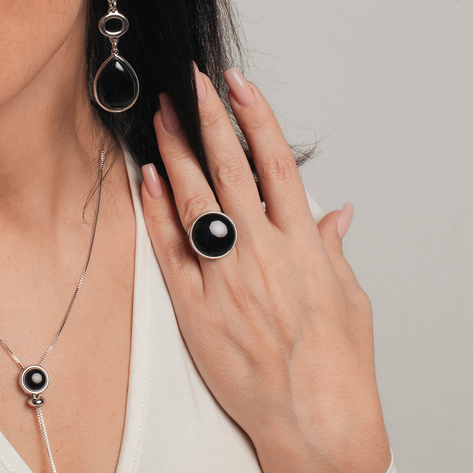 Кольцо Possebon Agata Preto K0117.4 16 S
