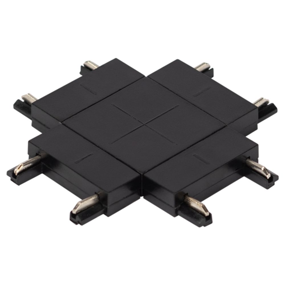 Коннектор питания ЭРА TRM-S5-CX BK для магнитного шинопровода Х-образный черный для системы S5 | Магнитный шинопровод и аксессуары