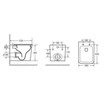 Инсталляция пневматическая с подвесным унитазом CULTO ESTE. Панель смыва золотая