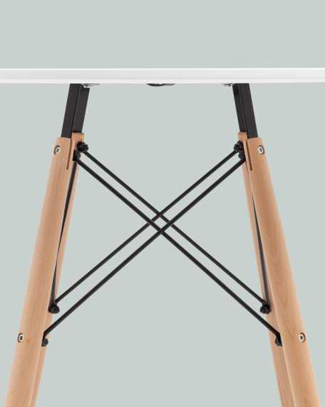 EAMES DSW D80, белый, столешница МДФ, ножки метал, массив бука