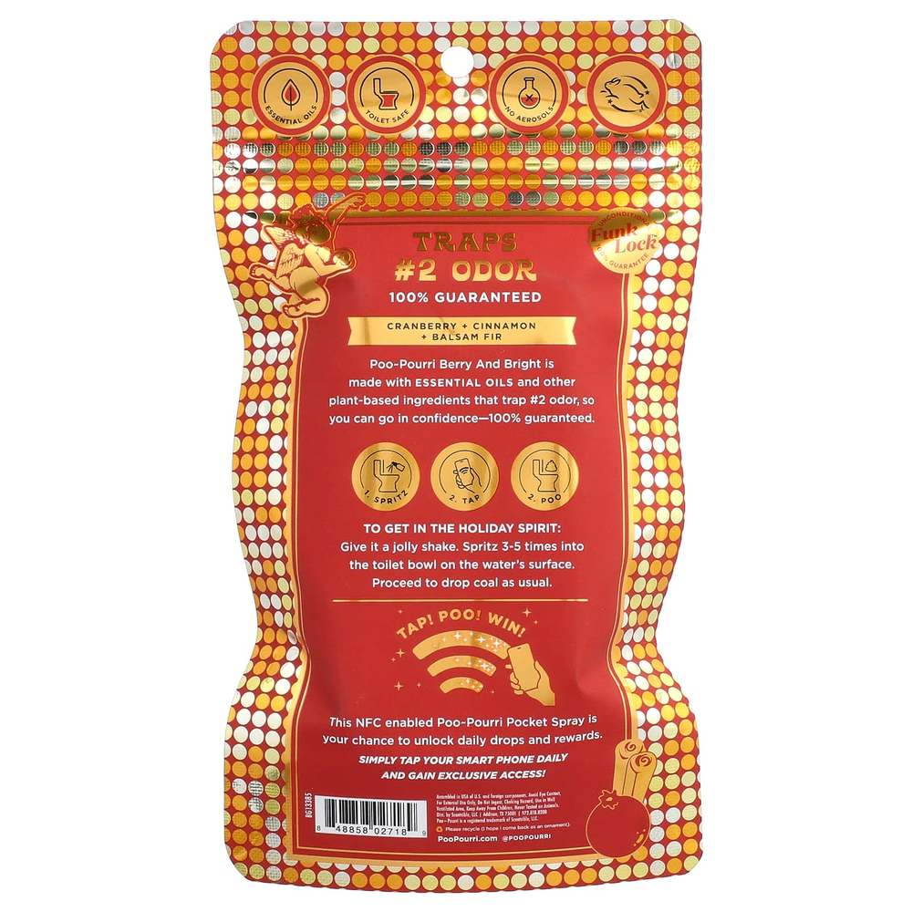 Poo-Pourri, Before-You-Go®, спрей-освежитель для туалета, компактный спрей, ягодный, 30 мл (1 жидк. унция)