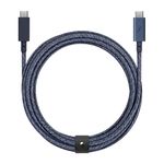 Кабель с оплёткой и ремешком Native Union Belt Cable Pro USB-C (USB 2.0) (2,4 м) Поддерживаемая мощность — до 100 Вт, скорость передачи данных — до 480 Мбит/с. Сертификация USB-IF. Есть LED-индикация