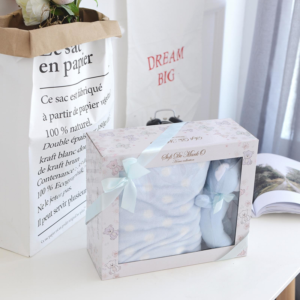 Плед 100х150 Sofi De MarkO Тедди голубой