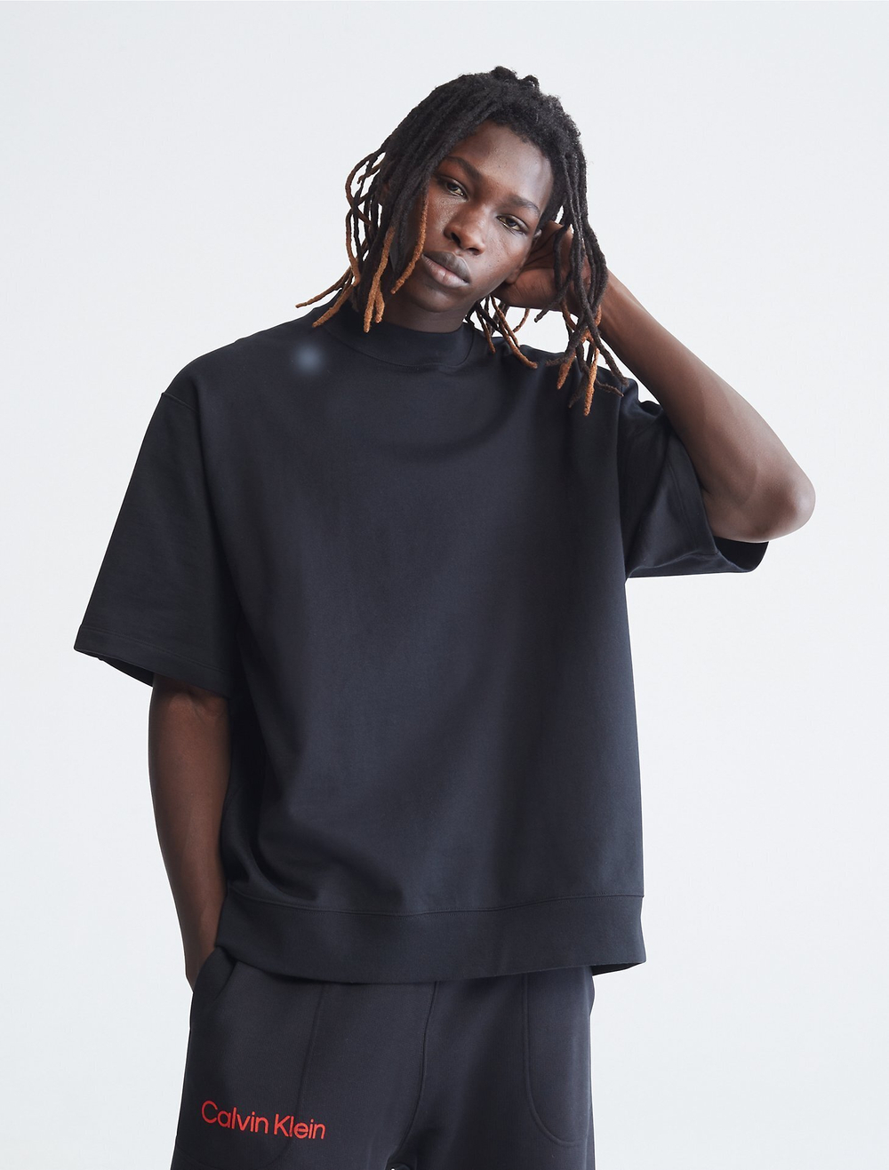 Свитшот Calvin Klein Standards Fleece Short Sleeve Sweatshirt Black Beauty