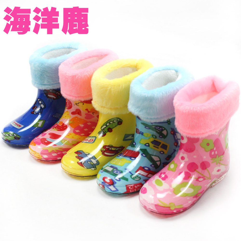 Сапоги детские резиновые с меховой опушкой