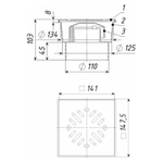 Трап вертикальный 150х150 мм нержавеющая сталь d=110 мм