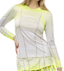 Женская футболка теннисная (dł. Рукава) Lucky in Love Nice To Pleat You Del 1 Pleat It Up L/S W - neon yellow