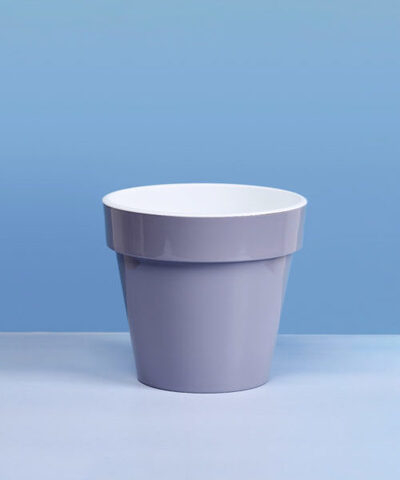Кашпо для цветов пластиковое 9л d-27,5см «Порто» со вставкой серый шёлк