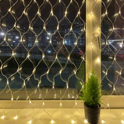 ENOS-01B ЭРА Гирлянда LED Сеть 1,2м*1,5м теплый свет, 24V, IP44 | Гирлянды