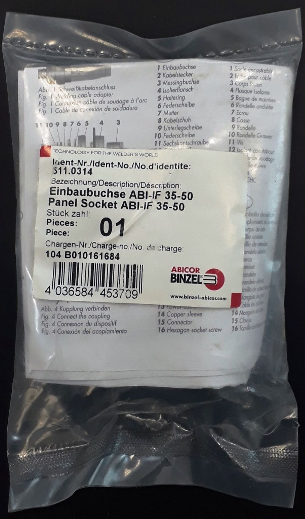 511.0314 Гнездо панельное байонетное ABI-IF 35-50 Abicor Binzel