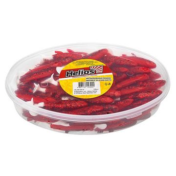 Виброхвост несъедоб. Nelma 3,15'/8 см Red Sparkles WT 100шт. (HS-26-034-N) Helios