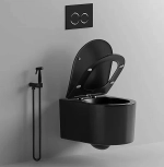 Унитаз подвесной CeruttiSpa TANARO Aria MB CT9238 безободковый, с крышкой микролифт, черный матовый