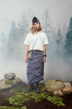 Юбка Nothomme Blue Side-Drawstring Workwear Fishtail Skirt "Blue Gray"