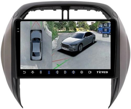 Магнитола для Toyota RAV4 2 2003-2005 - Teyes CC3-2K-360 монитор 9.5" 2K QLED на Android 10, Быстрая, CarPlay, 4G SIM-слот, 4 камеры в комплекте