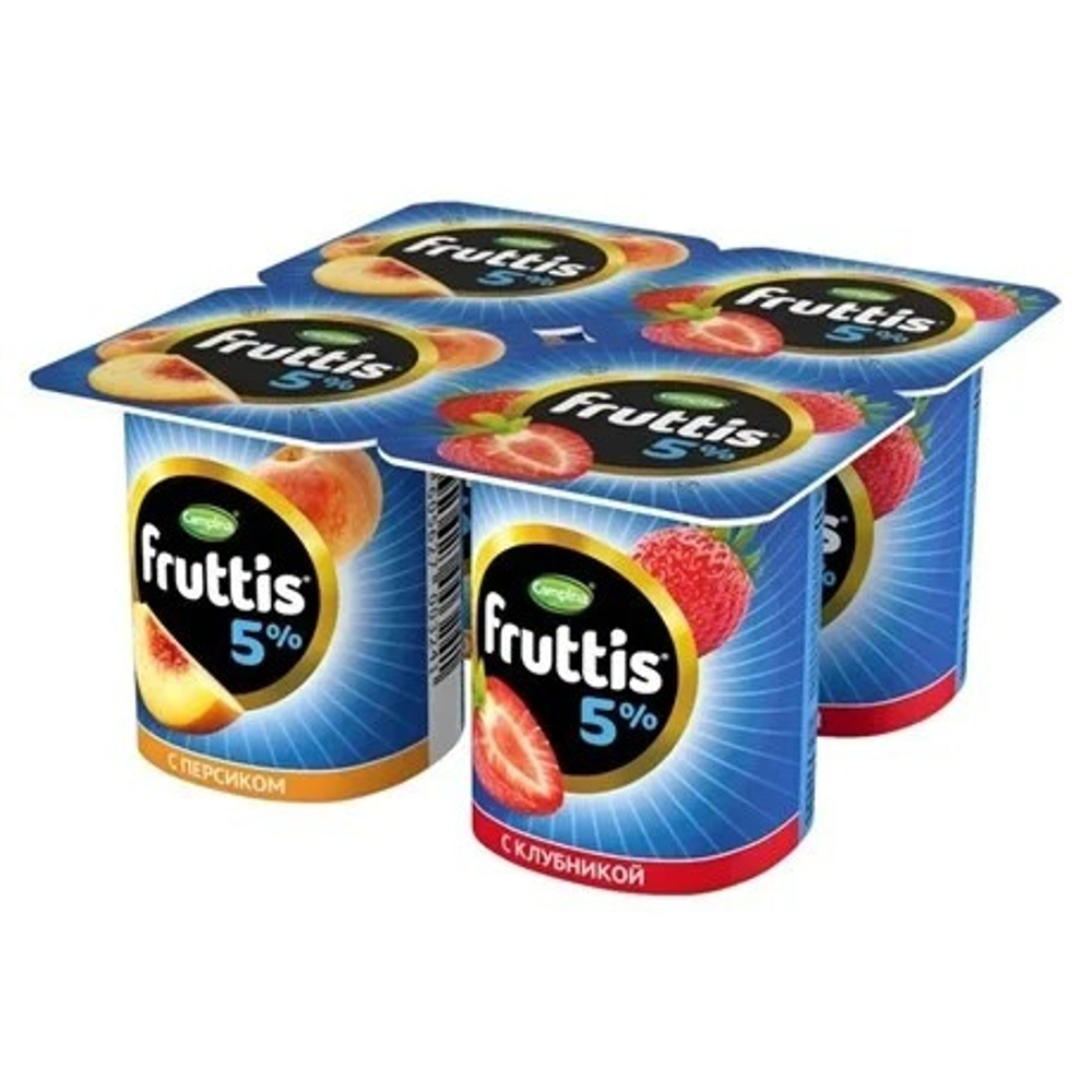 Fruttis  Сливочное лакомство 5% клубника персик 115г