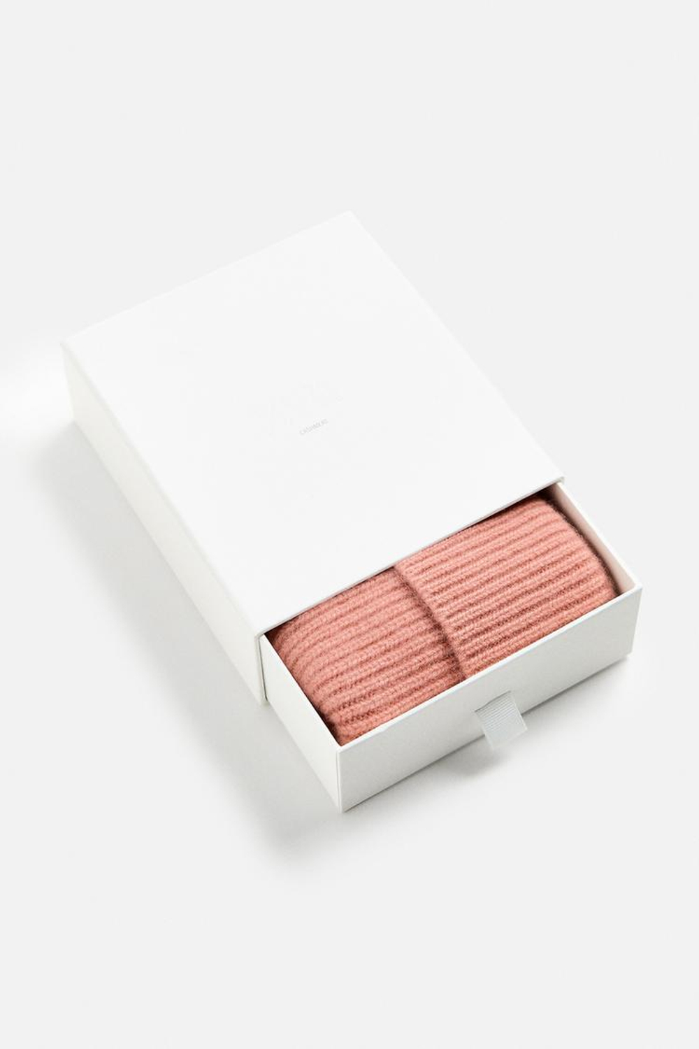 ZARA ШАПКА ИЗ КАШЕМИРА - LIMITED EDITION, ПАСТЕЛЬНО-РОЗОВЫЙ