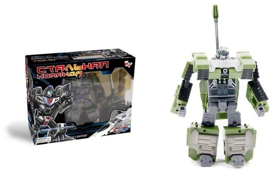 Робот-трансформер зеленый, трансформируется в военный танк