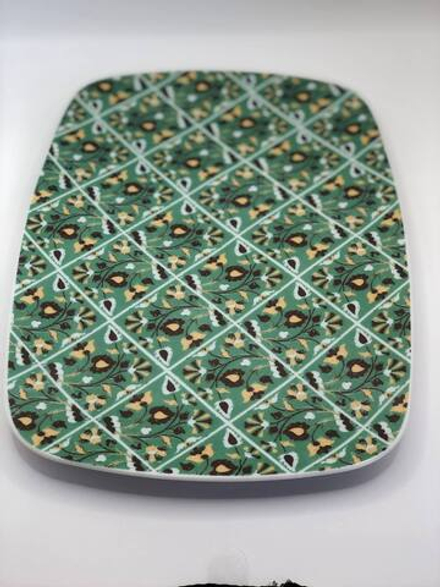 Блюдо малое или сервировочная тарелка. Коллекция Изразец Коломенское. Цветы. Бревно (Log).