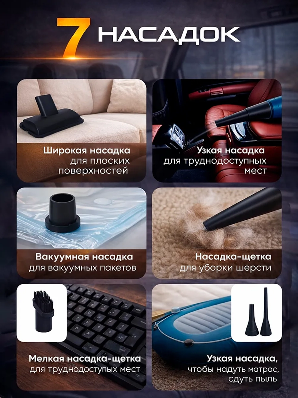 Пылесос беспроводной для автомобиля и дома