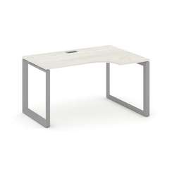 Style Project Стол рабочий эргономичный SN-59O.SPA-012(R) Дуб Наварра/Металл Серый/Серебро Заглушка