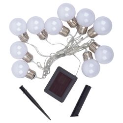 USL-S-126-PT1800 FROST BULBS Садовая гирлянда на солнечной батарее Матовые лампочки. 10 светодиодов. Теплый белый свет. 1xАА Ni-Mh аккумулятор в-к. IP44. TM Uniel