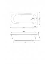 Ванна акриловая 150х70 Cezares PIAVE-150-70-42-W37