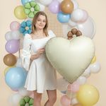 Шар (30''/76 см) Сердце, Белый, Сатин, 1 шт. в уп.