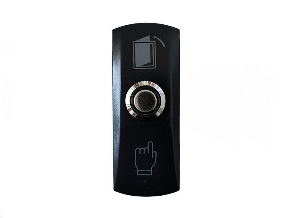 Кнопка Optimus "Выход" NO (металл) черная