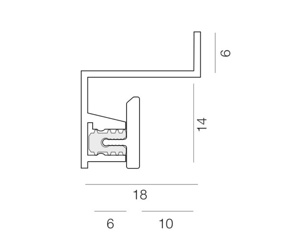 Плинтус Ликорн Скрытый плинтус / Теневой профиль C-13.2.3 Накладка, алюминиевая