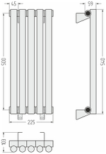 Сунержа Эстет-1 500х225 5 секций