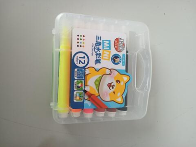 Фломастеры "Корги" в чемоданчике 12 цветов трехгранные смываемые