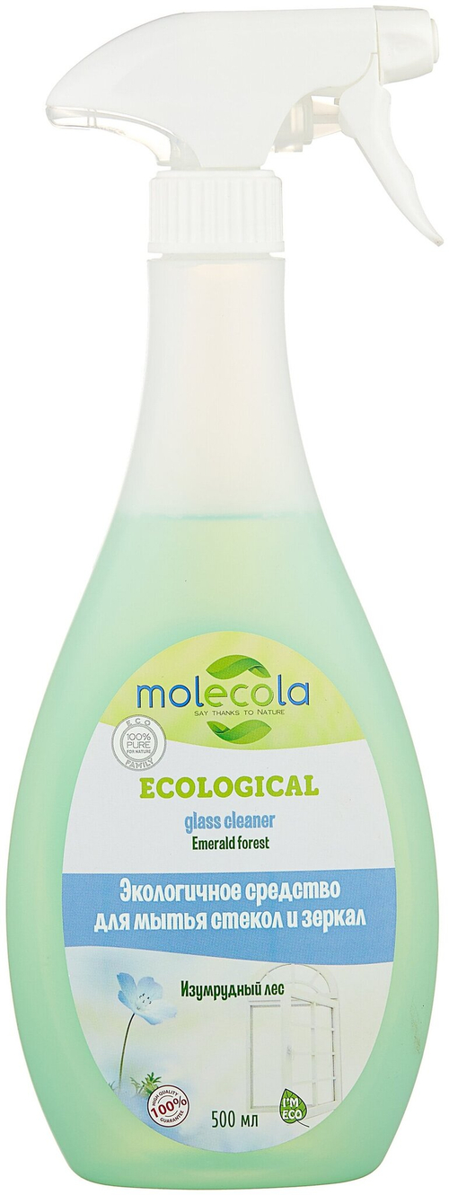 СПРЕЙ MOLECOLA ЭКОЛОГИЧНЫЙ Д/МЫТЬЯ СТЕКОЛ И ЗЕРКАЛ ИЗУМРУДНЫЙ ЛЕС 0,5Л 9134