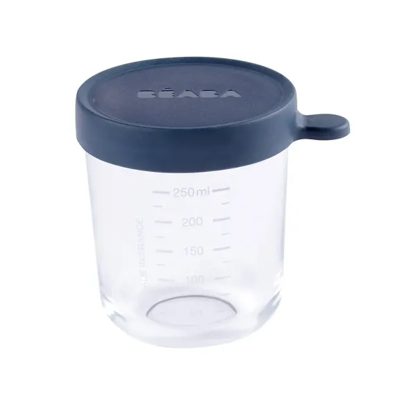 Стеклянный контейнер Beaba Glass Portion Jar 250 ml Dark Blue