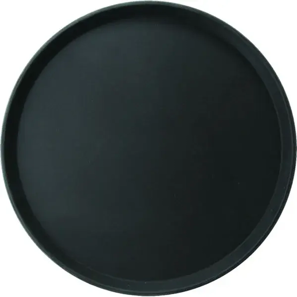 Поднос круглый пластик,прорезин.; D=356,H=25мм; черный ProHotel Китай   4080630