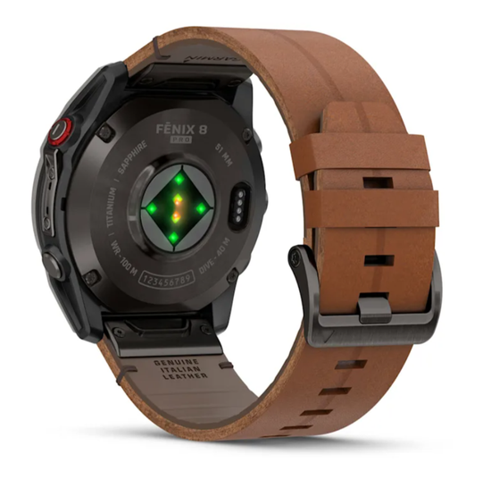 Умные часы Garmin Fenix 8 PRO, 51 мм, AMOLED, Sapphire, Carbon grey DLC titanium with Chestnut leather band