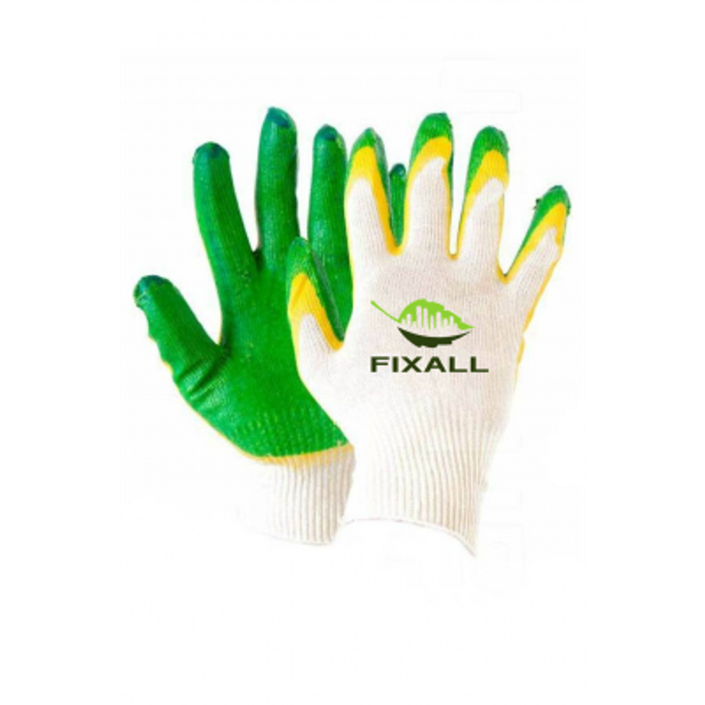 Перчатки хб с двойным латексным обливом 13 класс Fixall
