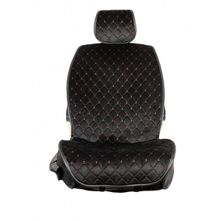 Накидки сидений ПОЛНЫЙ Coolpart MAXIMAL LUX (кт11пр) - JJ-09-BLRD - Алькантара Ромб черный/шов красн