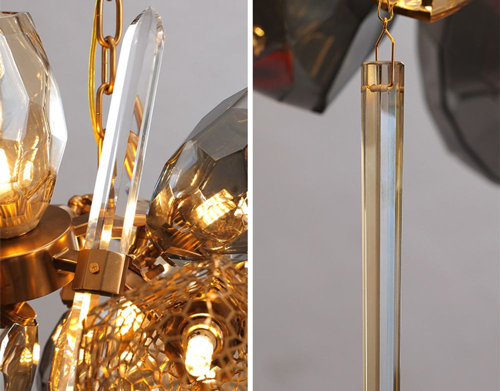 Люстра 8898P/AL gold/smoky