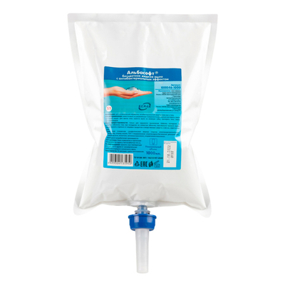 Мыло жидкое антибактериальное Альбасофт картридж 1000 мл (S1) KEMAN 100046-1000