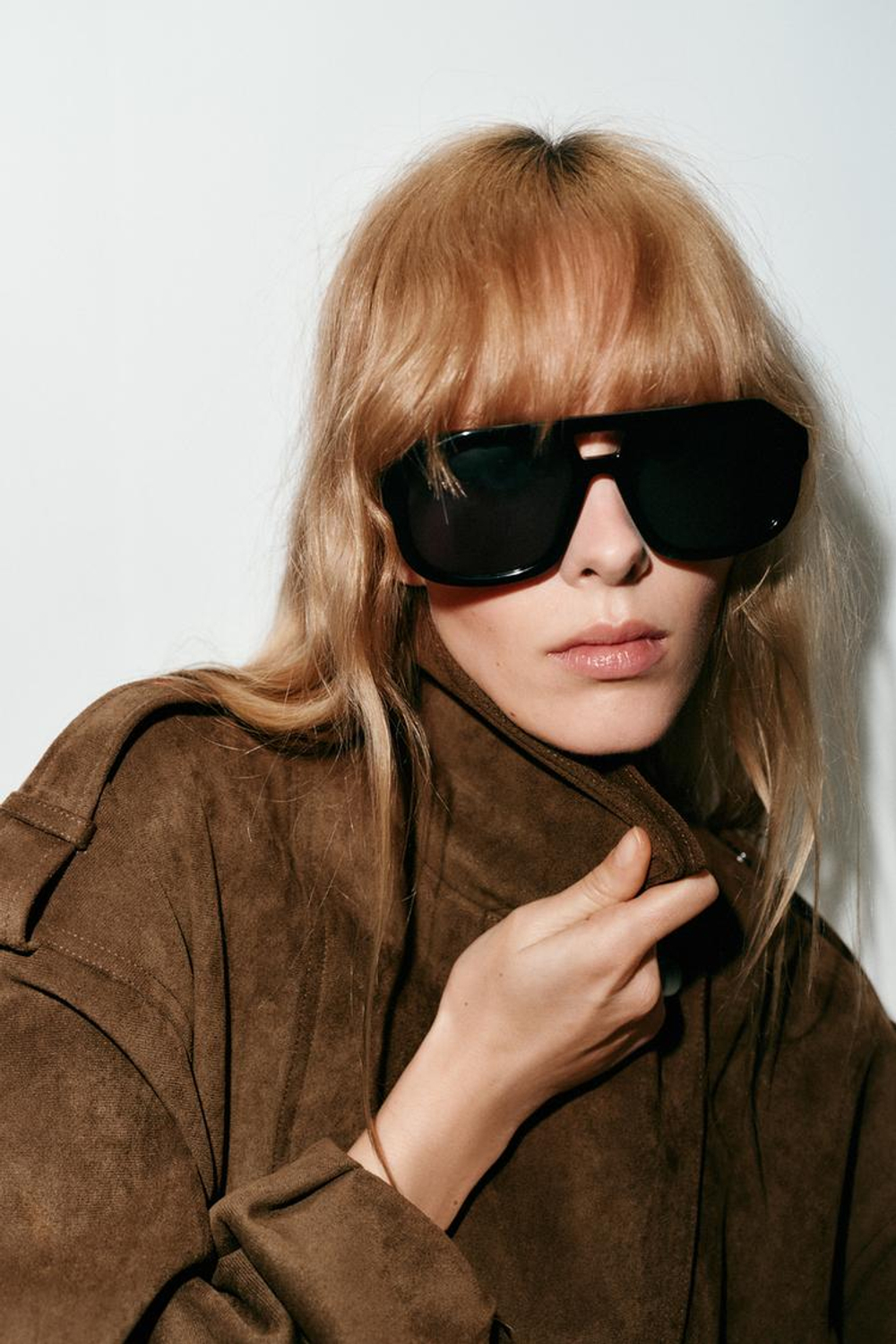 ZARA КУРТКА ОВЕРСАЙЗ В БАЙКЕРСКОМ СТИЛЕ ИЗ ИСКУССТВЕННОЙ ЗАМШИ, КОРИЧНЕВЫЙ